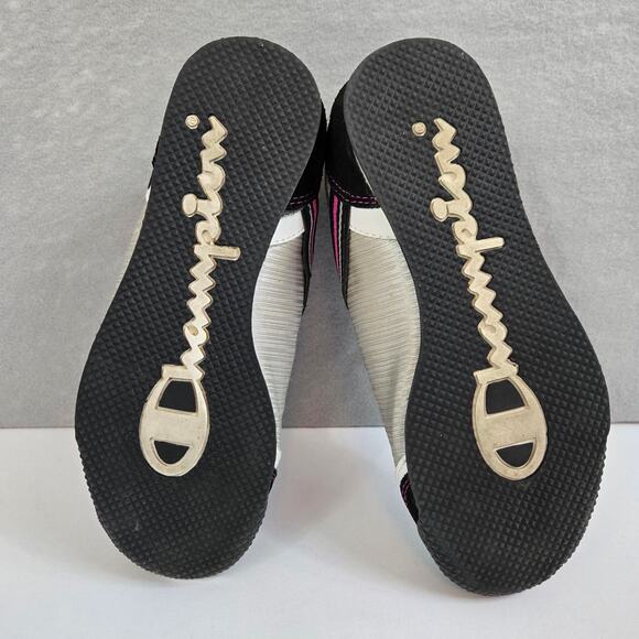 Women's Champion Black/Pink/Silver Sneakers with Adjustable Strap Size 4.5 - Picture 8 of 10